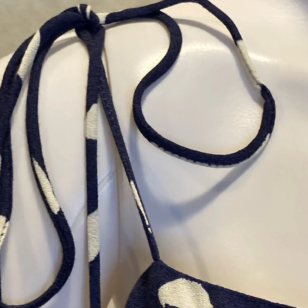 NWT Reformation Lupe Navy Splatter Print Top - Sz 8 - Picture 5 of 10